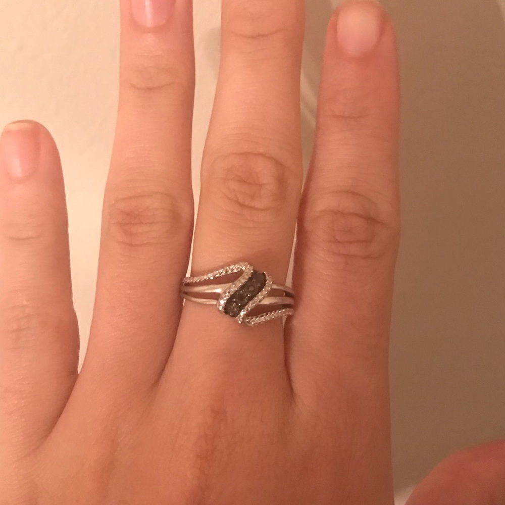 Black and white diamond ring from Kay jewelers